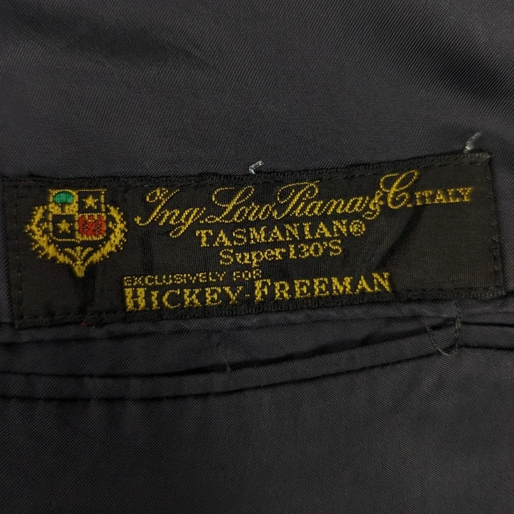 Hickey Freeman Loro Piana Tasmanian Wool Blazer Mens 44L Charcoal Canterbury